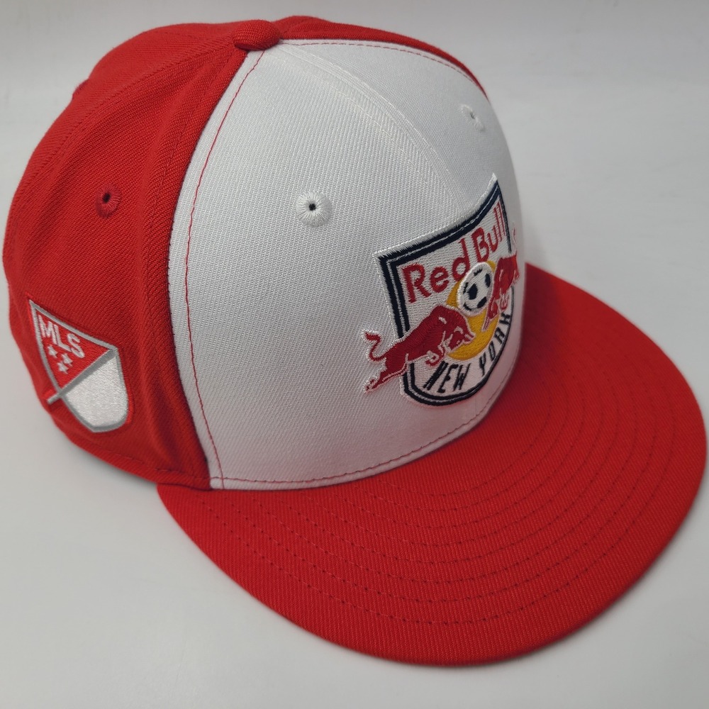 New York Red Bulls Hat Fitted 7 5/8 New Era 59Fifty Red White MLS Soccer Men